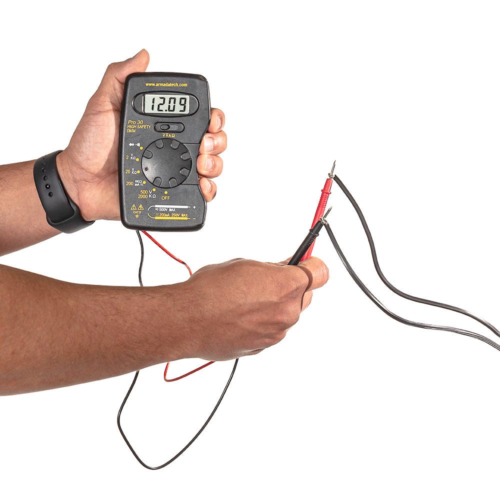 Using a Voltmeter to Test a Lead Wire
